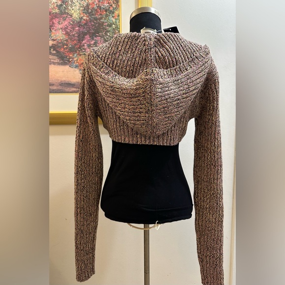 NWT ST JOHN Cropped Knit Hoodie Wool Sweater underwire Fall 2022 Sample? RARE S - Picture 10 of 10